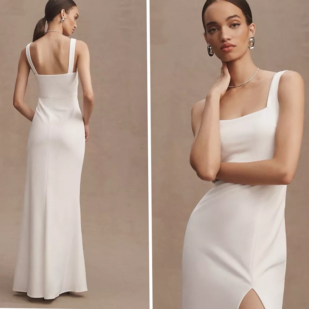 BHLDN Blake Square-Neck Stretch Crepe Gown Maxi Dress Size XS - Picture 2 of 14